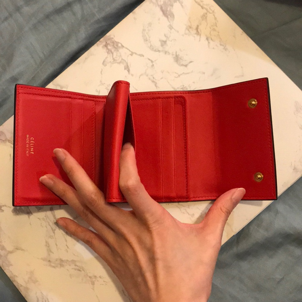 100% Authentic Vintage Celine Trifold Grained Wallet - Picture 6 of 14